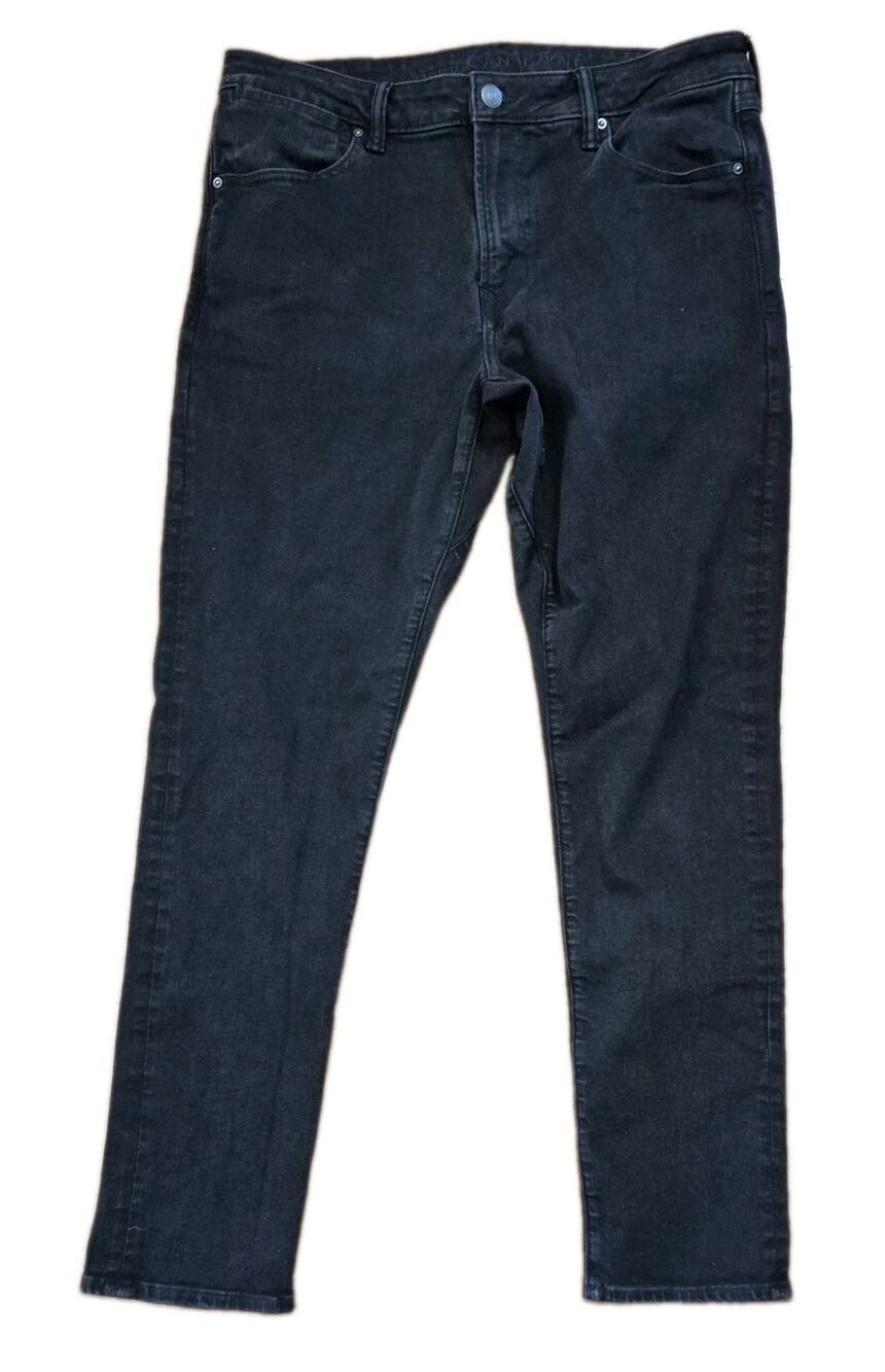 American Eagle Skinny Jeans Airflex+ Temp Tech Men Size 36 x 31 (Actual) Black